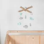Mobile Meerestiere Mint Grün Grau Baby Kinderzimmer deko